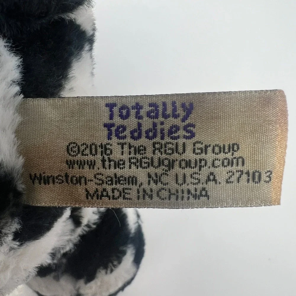 Totally‎ Teddies Teddy Bear Plush Black White Checkered Stuffed Animal Toy 8